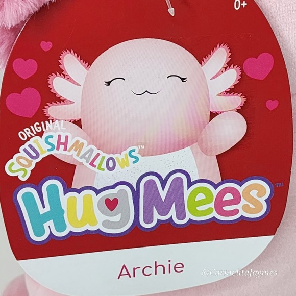 ❤️ ARCHIE 🦎 Valentines Day Axolotl Hugmee W Hearts Squishmallow By Kellytoy NWT - Picture 6 of 9